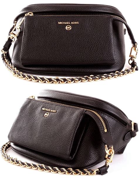 michael kors fanny pack black with gold studs|Michael Kors fanny pack crossbody.